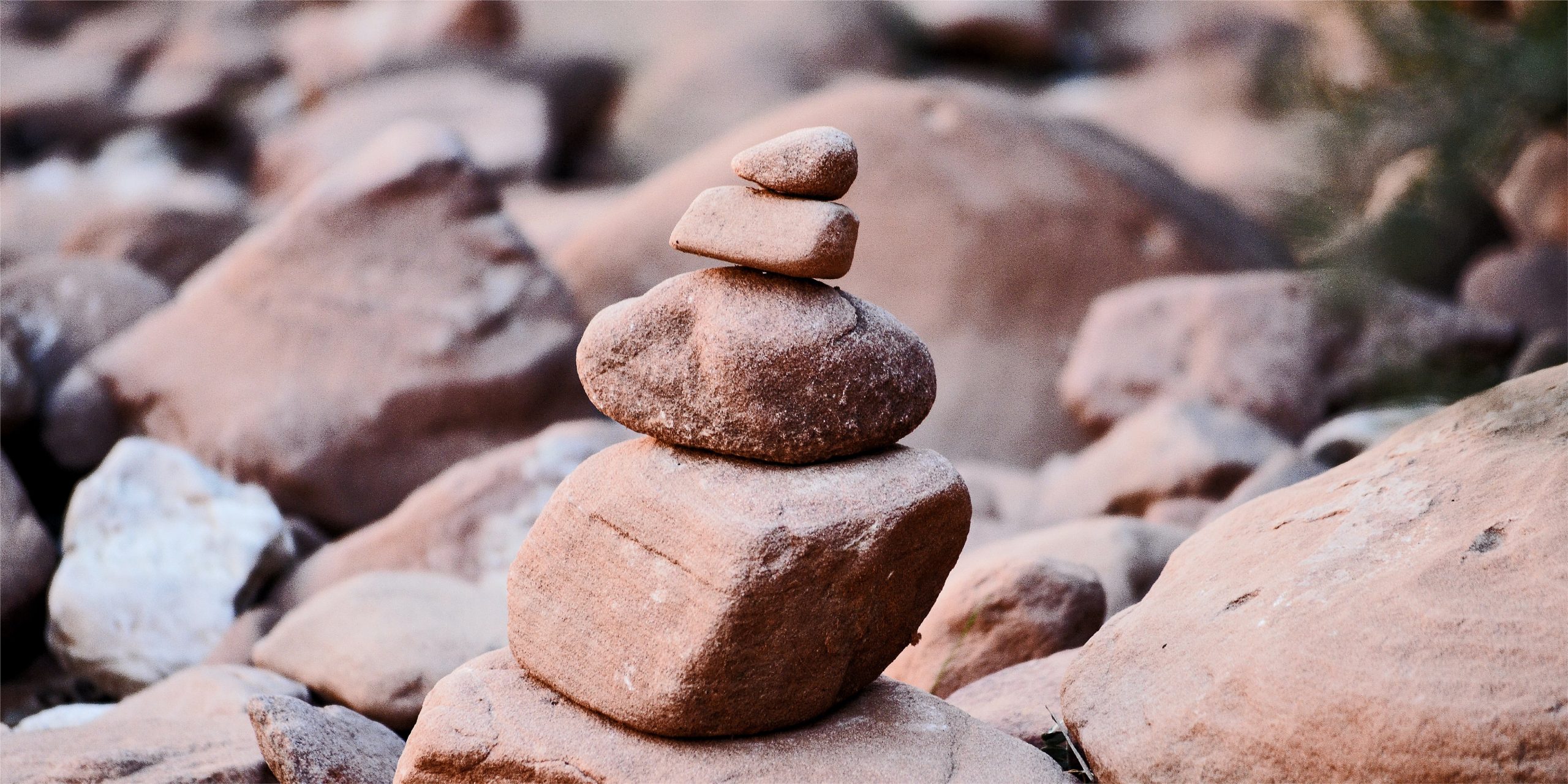 Pile of rocks stacked creatively on top of one another